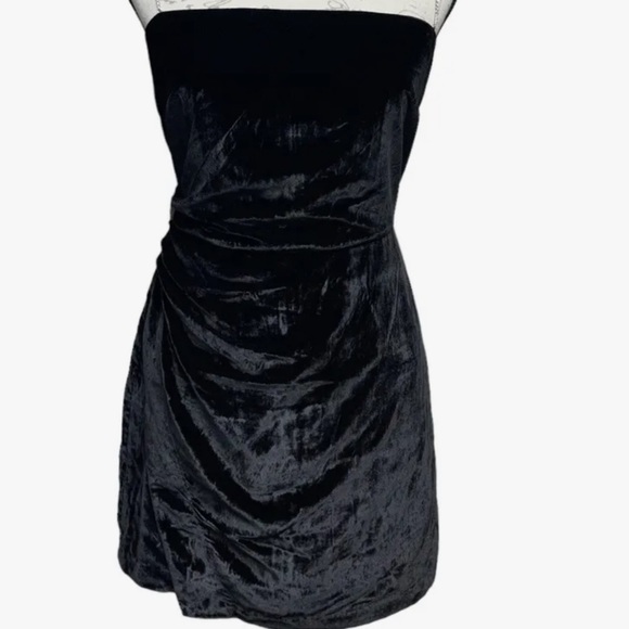 House of Harlow 1960 Velvet Fit & Flare Mini Dress Rhinestone strap sz M - Picture 1 of 8